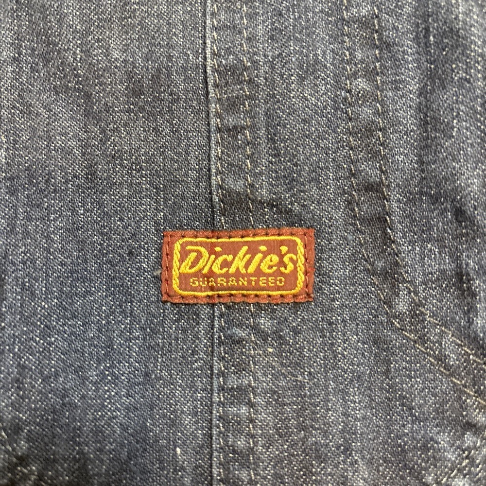 Vintage Dickies Chore Jacket White Oak Cone Blue Denim USA 100% Cotton L 42" EUC - Picture 3 of 14
